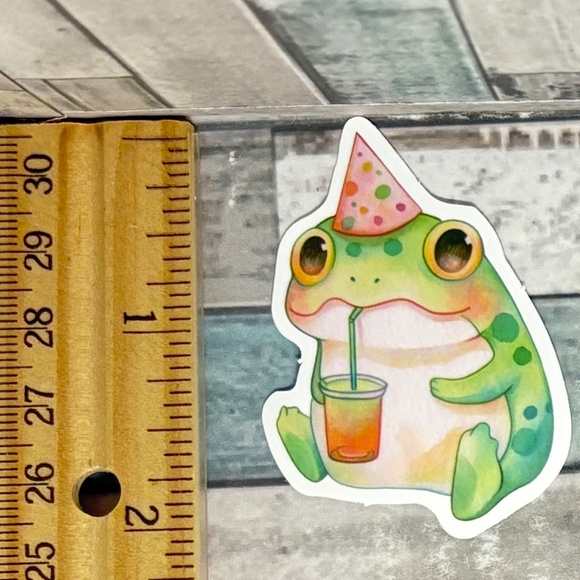 🌀10/$10🌀 Cartoon Kawaii Frog Reusable Waterproof Vinyl Sticker Decal - Picture 1 of 1